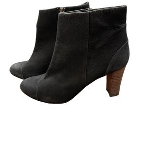 COLE HAAN Harper Bootie‎ II Black Nubuck Leather Side Zip Ankle Size 6 1/2